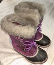 Sorel Kids Girl’s Joan Of Arctic Leather Rubber Waterproof shoes boots Size 3