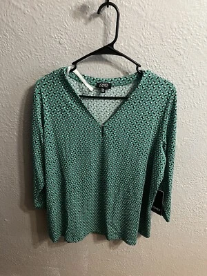Top Jones New York para mujer verde azul marino blanco talla PXL manga 3/4 Foto 1 de 4