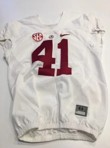 Game Worn Used 2016 Alabama Crimson Tide Bama Football Jersey Nike Size 44 #41 - Picture 1 of 4