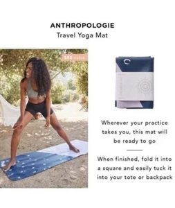 ANTHROPOLOGIE TRAVEL YOGA MAT PILATES FITNESS EXERCISE GYM WORKOUT 68' THICK PAD - Picture 1 of 6