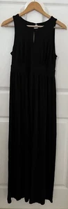 LOFT Ann Taylor Keyhole Maxi Dress Sz XS Black Sleeveless Stretch Rayon Spandex - Picture 1 of 14