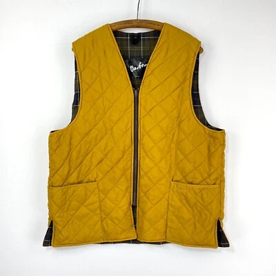 Barbour Classic Zip Liner Mens C50 Mustard Yellow Waistcoat Lining Gilet Insert - Image 1 of 4
