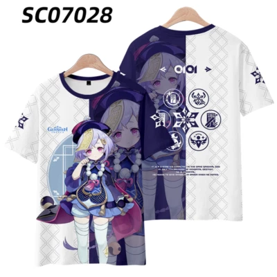 Camiseta Figura Dibujos Animados Cosplay Anime Genshin Impact QiQi Harajuku Manga Corta Foto 1 de 4
