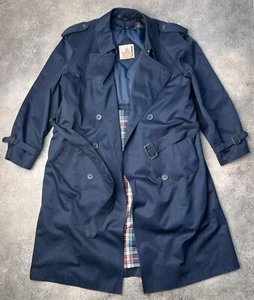 baracuta oversized navy belted streetwear trench coat made insouth korea - Picture 1 of 12