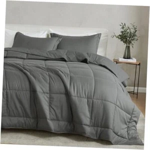 King/California King Reversible King / California King Solid: Dark Grey - Picture 1 of 7