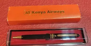 VINTAGE KENYA AIRWAYS PRIDE AFRICA BALLPOINT PEN CASE BOX RARE AIRLINE UNTESTED - Picture 1 of 7