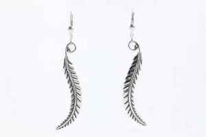 Carolyn Pollack 925 Silver Feather Dangle Earrings (5.00g.) - Picture 1 of 3