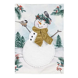 **OPEN FLAG** Snowman 14L11625 Evergreen LINEN Garden Flag 12.5” x 18” - Picture 1 of 3
