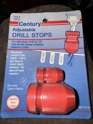 Century Drill & Tool 73512 Drill Stop,Red,Plastic - Image 1 of 3