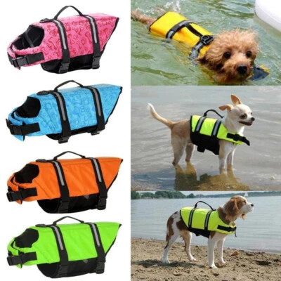 Dog Beach Puppy Swim Life Jacket Safety Vest Reflective Stripe Pet Supply XXS-XL - Image 1 of 4