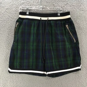 Pantalones cortos de baloncesto a cuadros para mujer 32 pulgadas verdes bolsillos elásticos - Imagen 1 de 12
