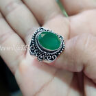 Green Onyx Faceted Gemstone 925 Sterling Silver Ring Statement Unisex Jewelry