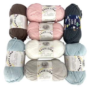 Lion Brand "Feels Like Butta" Yarn Lot of 8 Mixed Colors New and Used - Picture 1 of 14