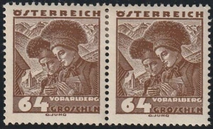 ÖSTERREICH, 1934, EIN SCHÖNES GEBRAUCHTES PAAR, MH MI. 582 - Bild 1 von 2