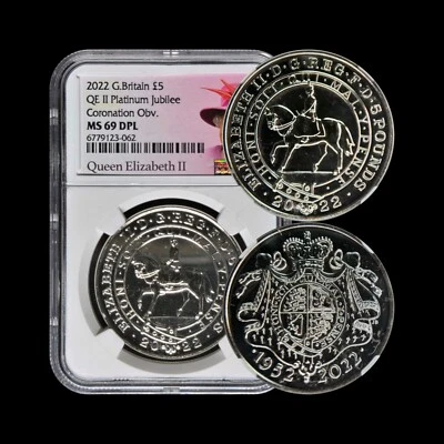 GREAT BRITAIN. 2022, 5 Pounds - NGC MS69 - Elizabeth II, Platinum Jubilee, DPL - Image 1 of 4