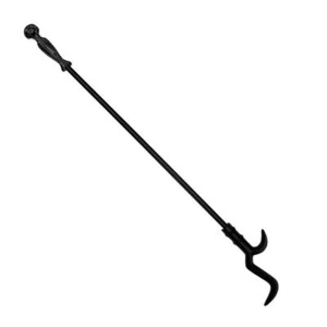 Firewood Roller FireUp Black Cast Fireplace Wood Poker with Barb (69cm Long) - Picture 1 of 2