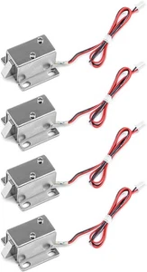 QWORK Serratura Elettromagnetica a Elettromagnetica, 4 Pezzi Mini Cassetto Porta Lingua Giù DC 12V S - Foto 1 di 7