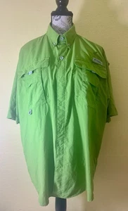 Columbia PFG Herren Medium grün belüftet Kurzarm Knopfleiste Angelhemd - Bild 1 von 9