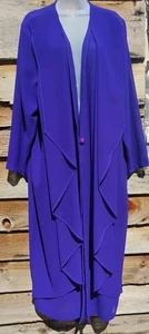 Dolce Sheer Purple Ruffle Formal Floor Length Evening Gown Party Duster 2xl - Picture 1 of 8