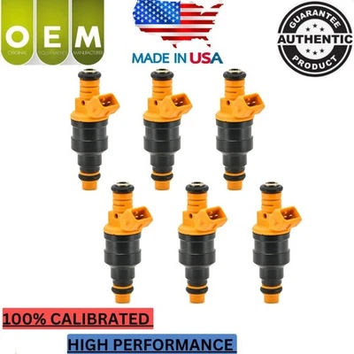 Fabricante de equipamento original 6x novos injetores de combustível Bosch compatíveis com 1986-93 BMW 535i 735i 635CSi L6 L7 3.5L I6 - Imagem 1 de 4