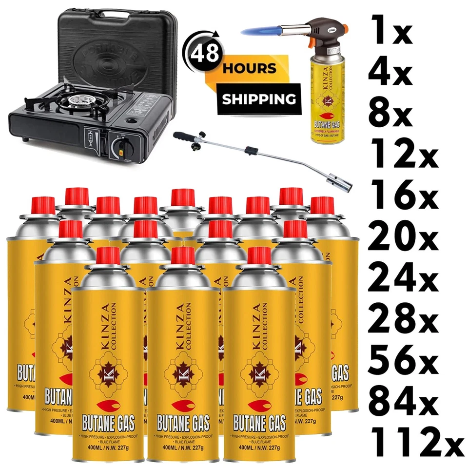 Butane Gas Bottles Canisters for Portable Stoves Cookers Grill Heaters Weed Wand - Image 1 of 4