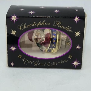 CHRISTOPHER RADKO LITTLE GEMS COLLECTION SANTA RUBY BOOTIE EDELSTEIN GLAS ORNAMENT - Bild 1 von 8