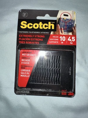 Sujetadores de gancho y bucle Scotch 3M de alta resistencia negros para 10 lb interiores y exteriores Foto 1 de 2