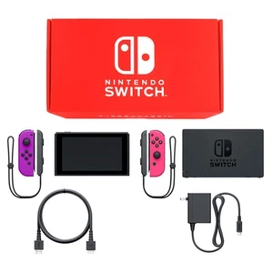 Nintendo Switch August 2019 Revision Joy-Con L: Neon Purple / R: Neon Pink Jo... - Picture 1 of 10
