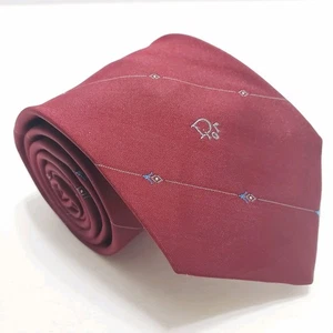 Cravatta Dior fantasia righe rosse cravatta uomo vintage 55x3" - Foto 1 di 5