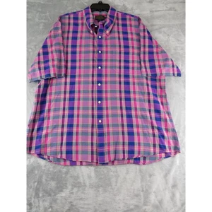 Pendleton Men's Plaid Short Sleeve Button Down Shirt XXL Blue Pink Gray - Picture 1 of 8
