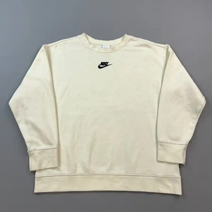 Nike Sportswear Club Fleece Sweatshirt Girls XL Beige Pullover Center Logo - Picture 1 of 14