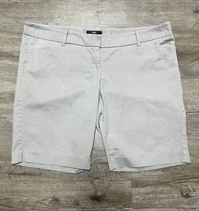 Mossimo Stretch Extensible Fit 3 Women’s Gray Chino Bermuda Shorts 41” Size 18 - Picture 1 of 12
