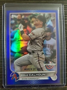 2022 Topps Opening Day Baseball Blue Foil Parallel #214 KOLE CALHOUN DIAMONDBACK - Picture 1 of 2