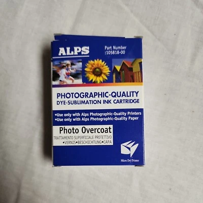 ALPS 105818-00 Photo Overcoat Ink Cartridge MD Series Genuine New Sealed Box - Image 1 of 3