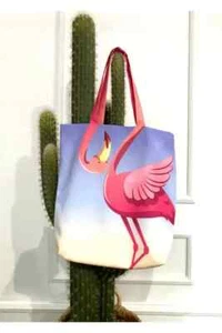 Strandtasche Flamingo gemustert - Bild 1 von 1