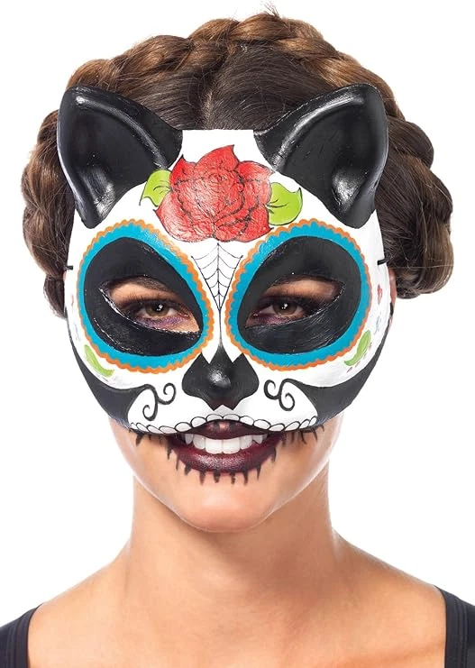 Leg Avenue Sugar Skull Cat Mask - Image 1 of 1