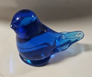Phoenix Studios Bluebird of Happiness Kunst Glas Briefbeschwerer Kobaltblau Vogel - Bild 1 von 3
