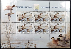 1992 United Kingdom Duck Stamps! Sheet of 6! 01161 - Picture 1 of 2