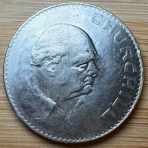 PIÈCE 1 CROWN 1965 CHURCHILL. ELISABETH II (1261) - Imagen 1 de 2