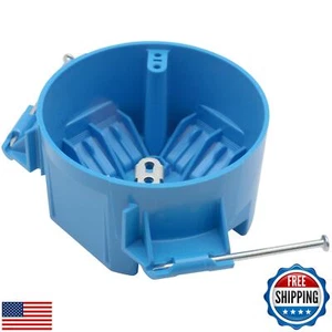 XIUTE Blue New Work 1 Gang Round Ceiling Electrical Box,Nail-On 20 cu.in Box - Picture 1 of 5