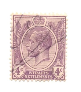 Straits Settlements 1906-1911 King Edward VII 4c violet SC: 112 Used Stamp - Picture 1 of 1