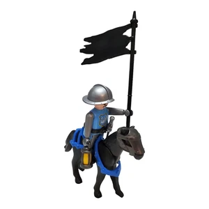 Playmobil Schwan Soldat mit schwarzer Flagge Puppenhaus Pferd Figur - Bild 1 von 6