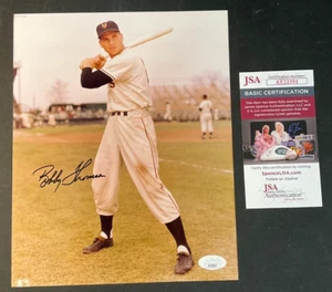 Bobby Thomson Signed Color Photo JSA Cert w/COA NY Giants MLB "Shot Heard..."! - Picture 1 of 5