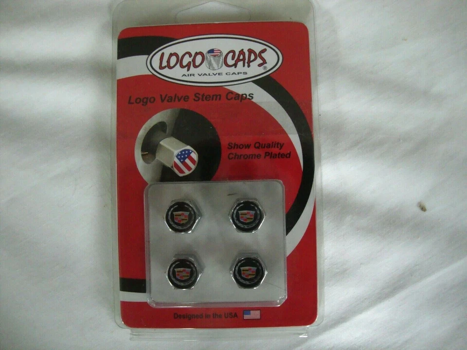 CADILLAC  LOGO VALVE STEM CAPS NEW AUTOMOTIVE GOLD VSC.CAD2.C - Image 1 of 1