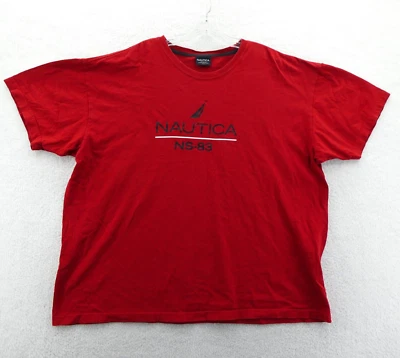 Camisa Nautica Para Hombre 2XL Roja Manga Corta 100% Algodón XXL Vintage Yate de Vela Foto 1 de 4