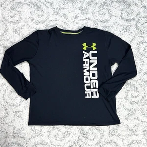 Under Armour Black Youth Size Large Shirt Long Sleeve Waffle Thermal - Picture 1 of 8