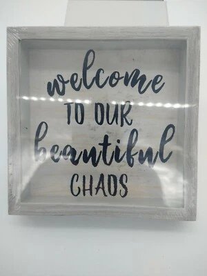 Welcome to Our Beautiful Chaos Sentiment Box Shadow Box Home Decor  - Image 1 of 3