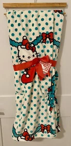 Hello Kitty Christmas Tree Dress Wreath Santa Stocking 60 x 70 Throw Blanket NWT - Picture 1 of 8