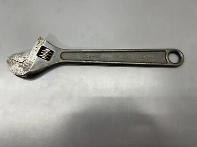 (S) VINTAGE KLEIN TOOLS 508-12 12" ADJUSTABLE CRESCENT WRENCH BLACK - VGC - USA - Image 1 of 4