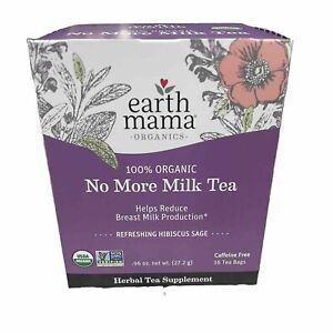 Earth Mama 100% Organic No More Milk Tea Weaning Help Reduce Breast Milk 4 Boxes